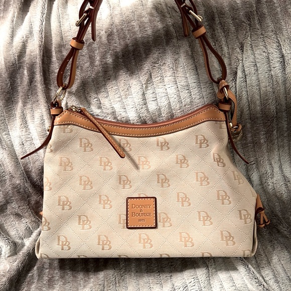 Dooney & Bourke NWT small East/West slouch 1975 signature anniversary bag - Picture 1 of 15